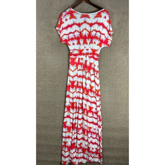 Lemon Tart Maxi Dress Size Small S Coral Meridian Knit Empire Waist V Neck NEW - Picture 10 of 11